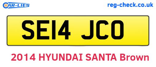 SE14JCO are the vehicle registration plates.