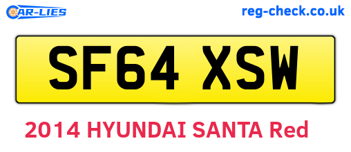 SF64XSW are the vehicle registration plates.
