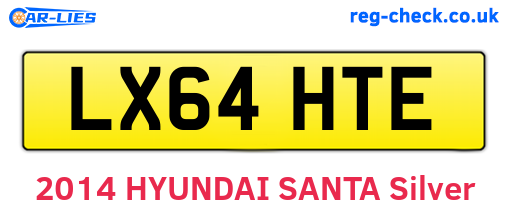 LX64HTE are the vehicle registration plates.