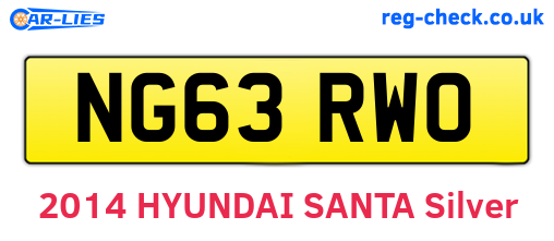 NG63RWO are the vehicle registration plates.