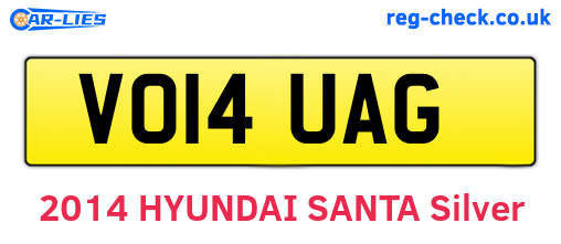 VO14UAG are the vehicle registration plates.