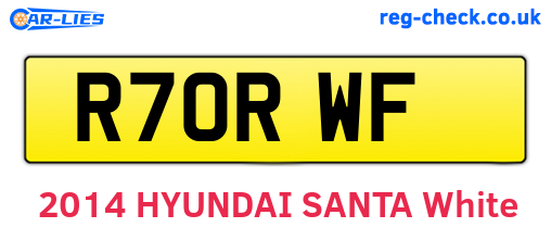 R70RWF are the vehicle registration plates.