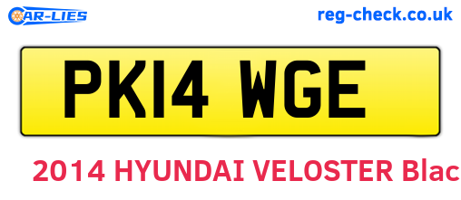 PK14WGE are the vehicle registration plates.
