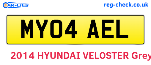 MY04AEL are the vehicle registration plates.