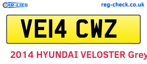 VE14CWZ are the vehicle registration plates.