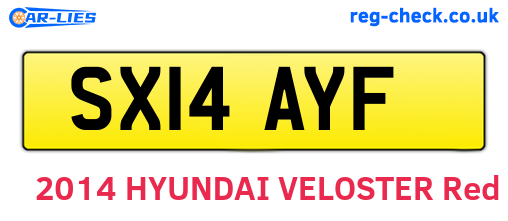 SX14AYF are the vehicle registration plates.