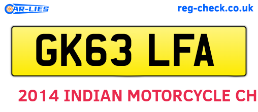 GK63LFA are the vehicle registration plates.