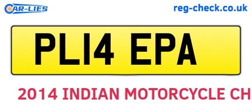 PL14EPA are the vehicle registration plates.