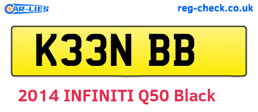 K33NBB are the vehicle registration plates.