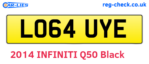 LO64UYE are the vehicle registration plates.