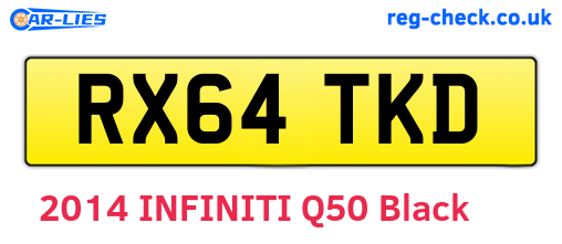 RX64TKD are the vehicle registration plates.