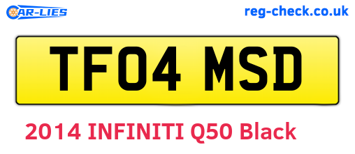 TF04MSD are the vehicle registration plates.