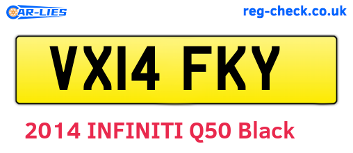 VX14FKY are the vehicle registration plates.