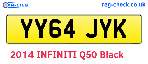 YY64JYK are the vehicle registration plates.