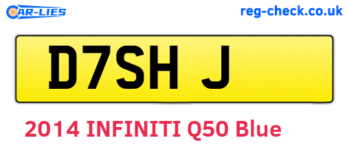 D7SHJ are the vehicle registration plates.