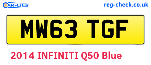 MW63TGF are the vehicle registration plates.