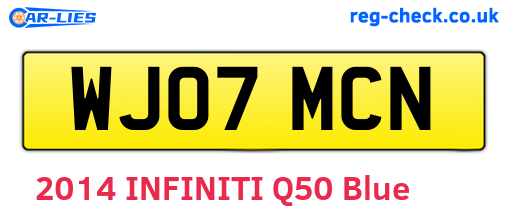 WJ07MCN are the vehicle registration plates.