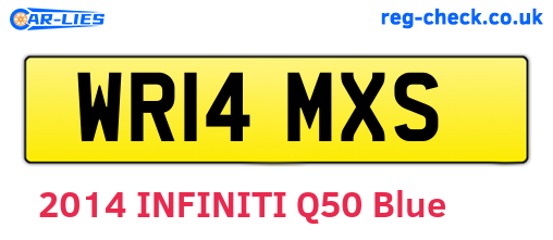 WR14MXS are the vehicle registration plates.