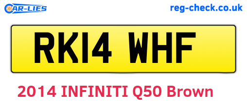 RK14WHF are the vehicle registration plates.