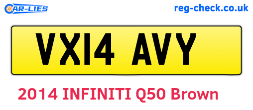 VX14AVY are the vehicle registration plates.