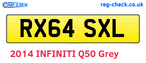 RX64SXL are the vehicle registration plates.