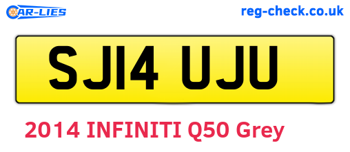SJ14UJU are the vehicle registration plates.
