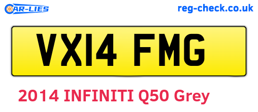 VX14FMG are the vehicle registration plates.