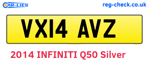VX14AVZ are the vehicle registration plates.