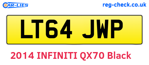 LT64JWP are the vehicle registration plates.