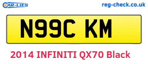 N99CKM are the vehicle registration plates.