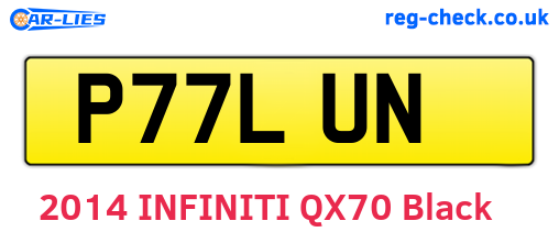 P77LUN are the vehicle registration plates.