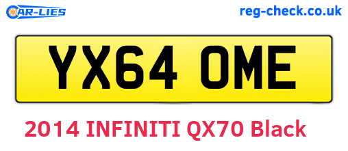 YX64OME are the vehicle registration plates.