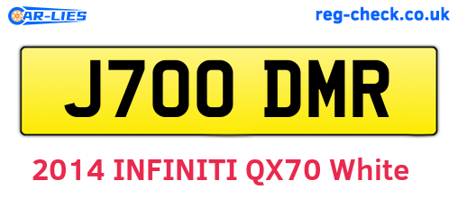 J700DMR are the vehicle registration plates.