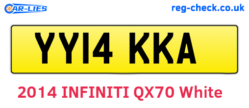 YY14KKA are the vehicle registration plates.