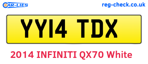 YY14TDX are the vehicle registration plates.