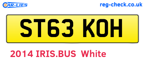 ST63KOH are the vehicle registration plates.