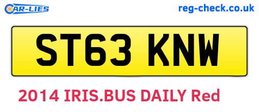 ST63KNW are the vehicle registration plates.