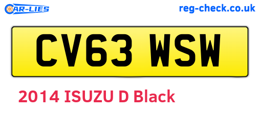 CV63WSW are the vehicle registration plates.