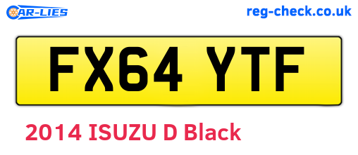 FX64YTF are the vehicle registration plates.