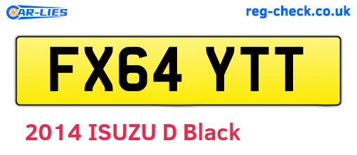 FX64YTT are the vehicle registration plates.