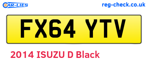 FX64YTV are the vehicle registration plates.