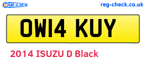 OW14KUY are the vehicle registration plates.