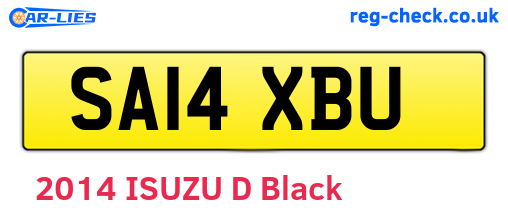 SA14XBU are the vehicle registration plates.