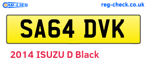 SA64DVK are the vehicle registration plates.