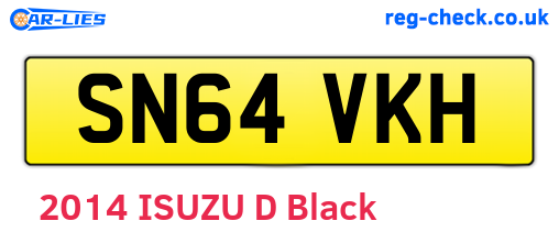 SN64VKH are the vehicle registration plates.