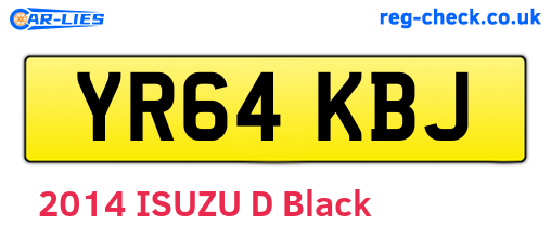 YR64KBJ are the vehicle registration plates.