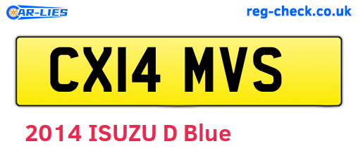 CX14MVS are the vehicle registration plates.