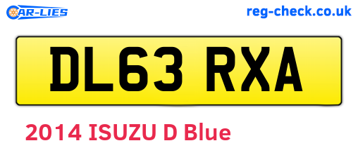 DL63RXA are the vehicle registration plates.