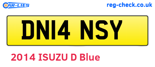 DN14NSY are the vehicle registration plates.