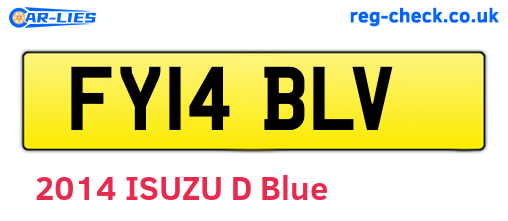 FY14BLV are the vehicle registration plates.